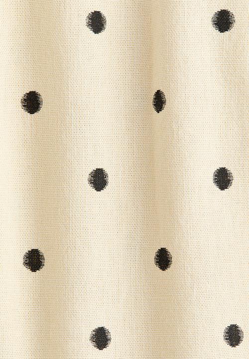H&M - Linen-blend peplum top - light yellow/spotted