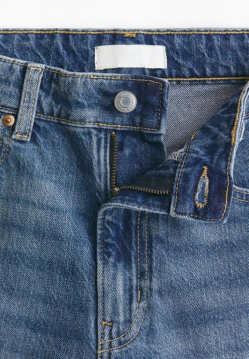 H&M - High-waisted denim shorts - denim blue