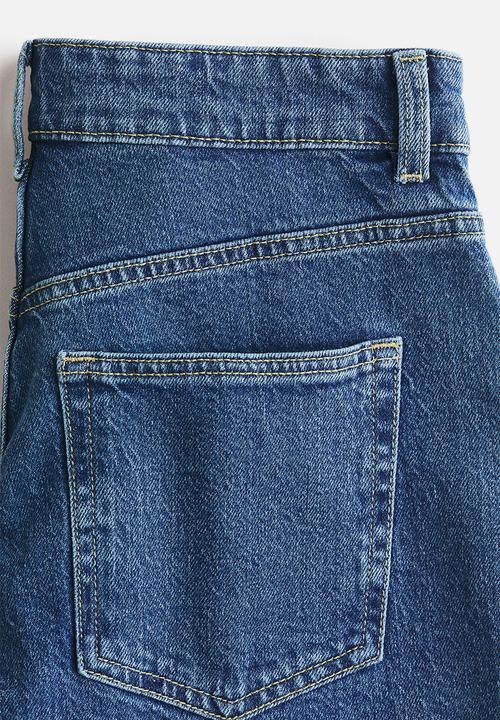 H&M - High-waisted denim shorts - denim blue
