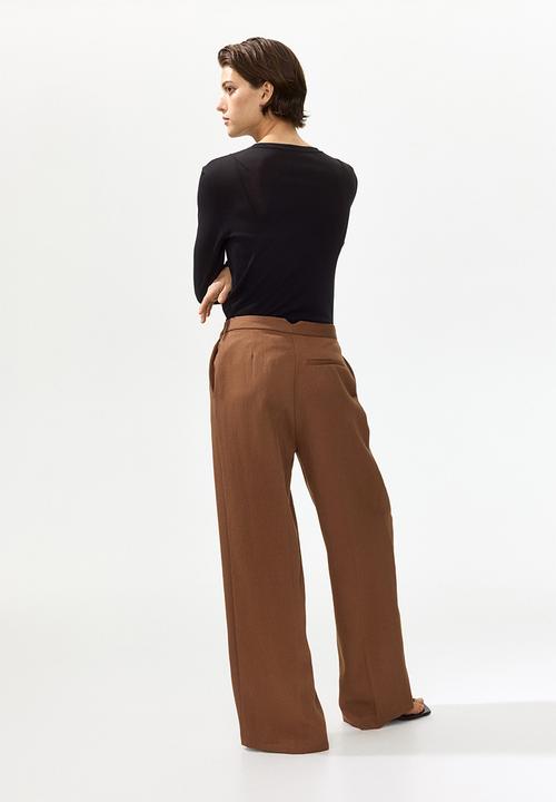 H&M - Wide tailored trousers - brown