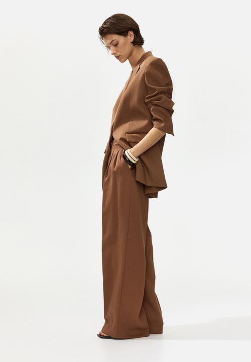 H&M - Wide tailored trousers - brown