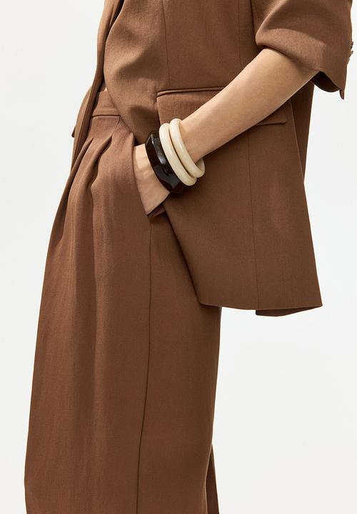 H&M - Wide tailored trousers - brown