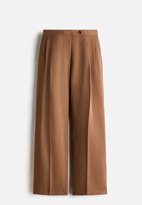 H&M - Wide tailored trousers - brown
