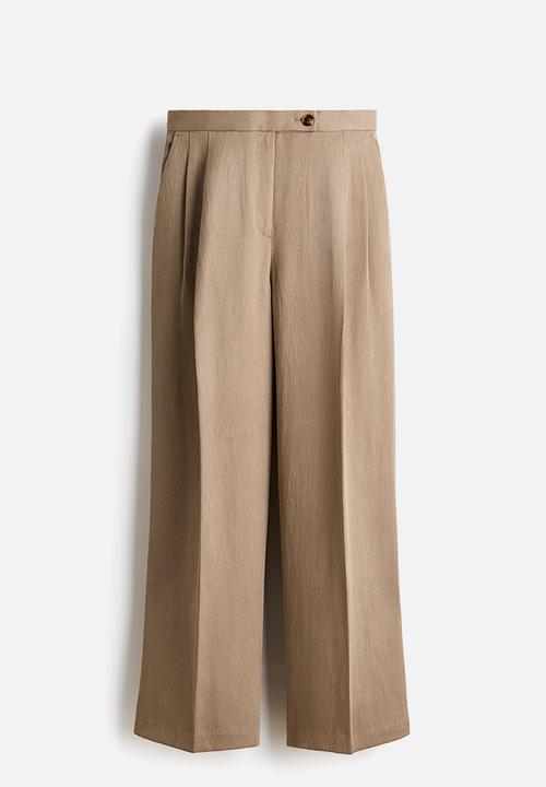 H&M - Wide tailored trousers - beige