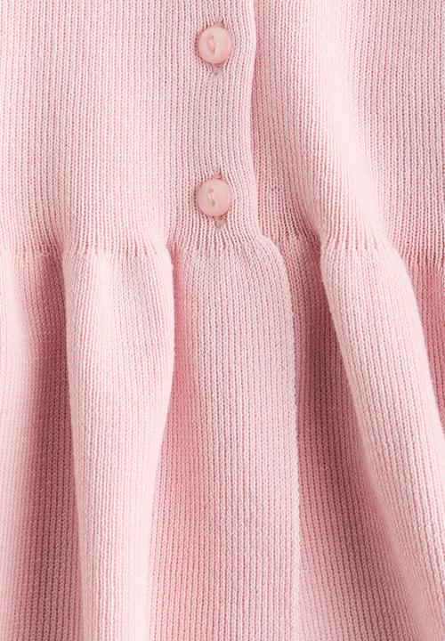 H&M - Short-sleeved peplum cardigan - light pink