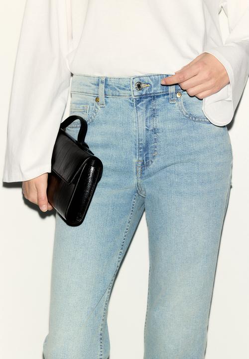 H&M - Flared regular waist ankle jeans - light denim blue