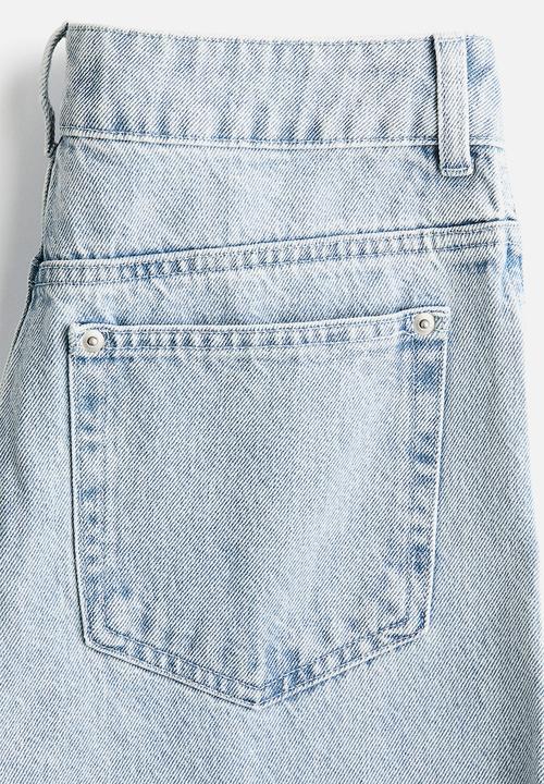 H&M - Barrel leg regular waist jeans - pale denim blue