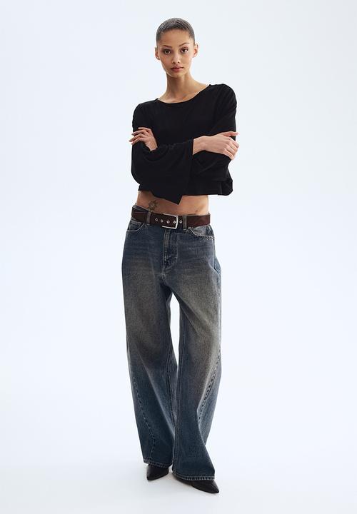 H&M - Batwing-sleeved jersey top - black