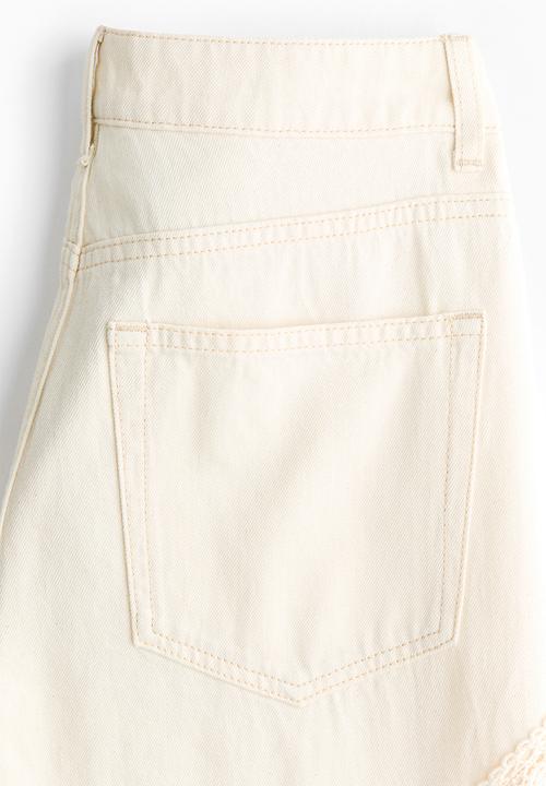 H&M - Crochet-look-detail trousers - light beige