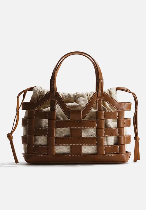 H&M - Drawstring-detail tote bag - light brown/beige