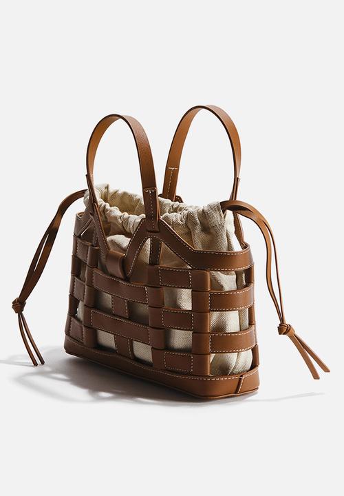 H&M - Drawstring-detail tote bag - light brown/beige