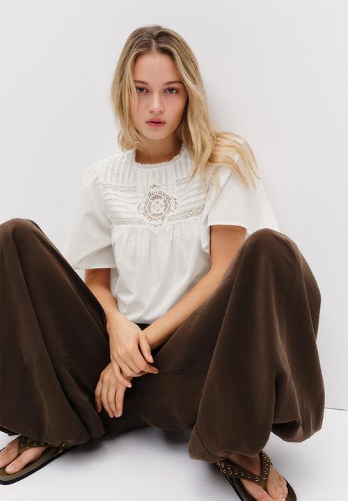 H&M - Broderie-anglaise cotton blouse - white