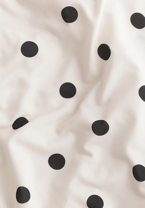 H&M - Loose-fit strappy top - white/polka dot