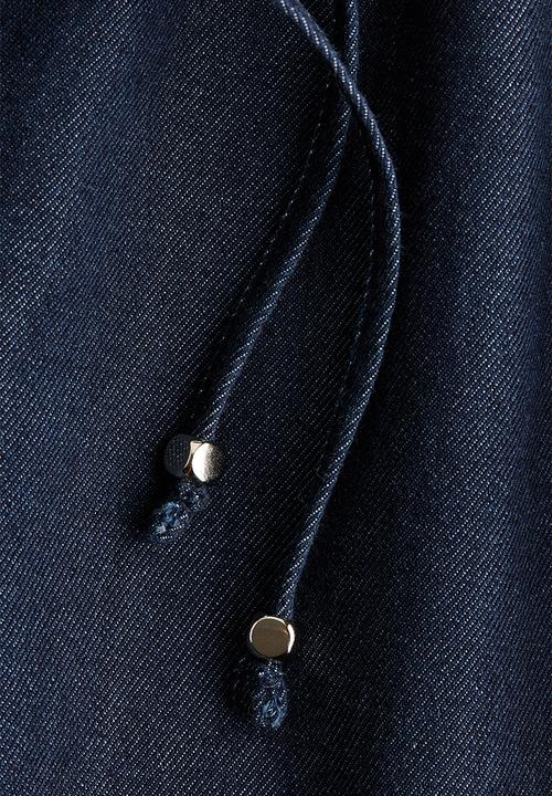 H&M - Denim drawstring shorts - dark denim blue