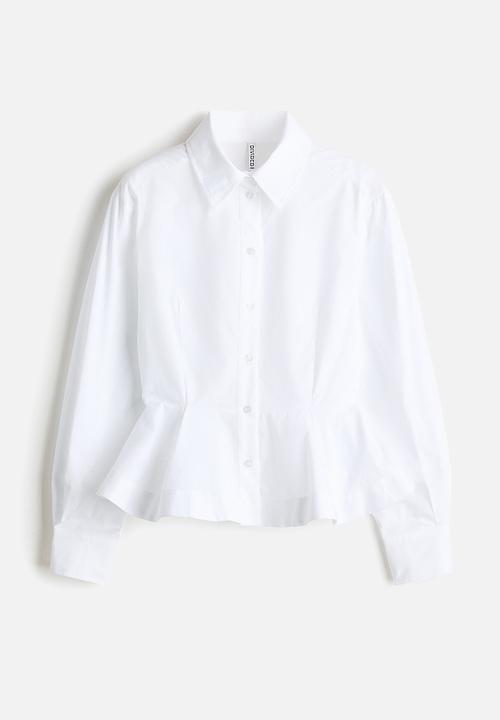 H&M - Poplin peplum shirt - white