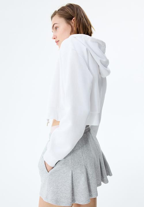 H&M - Pleat-detail sweatshirt skort - light grey marl