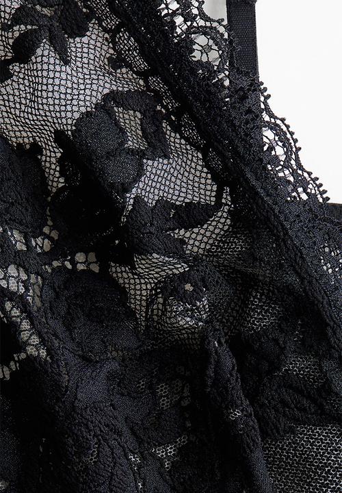 H&M - Lace strappy top - black