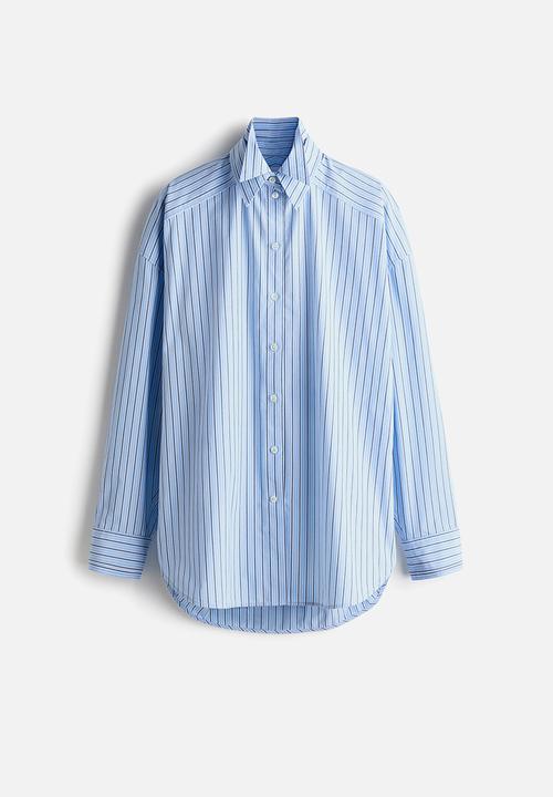 H&M - H&M Studio:  Layered-look poplin shirt - light blue/striped