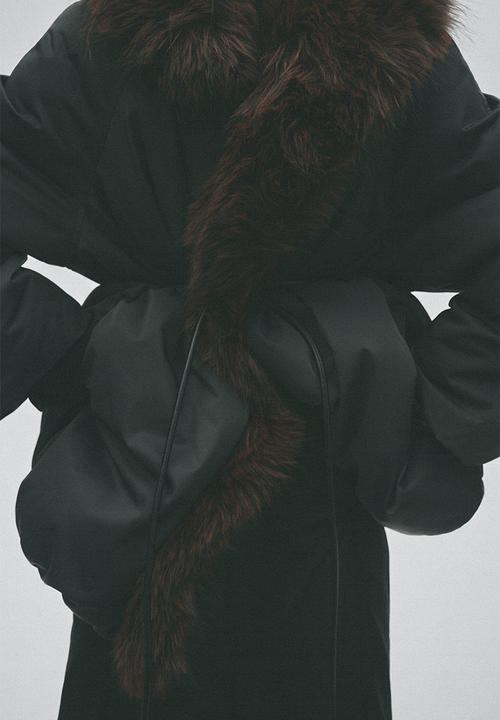 H&M - H&M Studio:  Tie-belt puffer coat - dark green