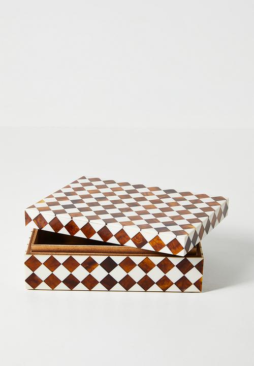 Sixth Floor - Diamond nlay Trinket Box - Natural