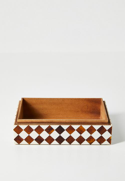 Sixth Floor - Diamond nlay Trinket Box - Natural