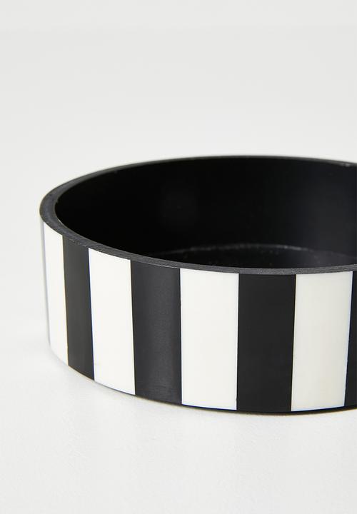 Sixth Floor - Inlay Round Trinket Box - Black & White