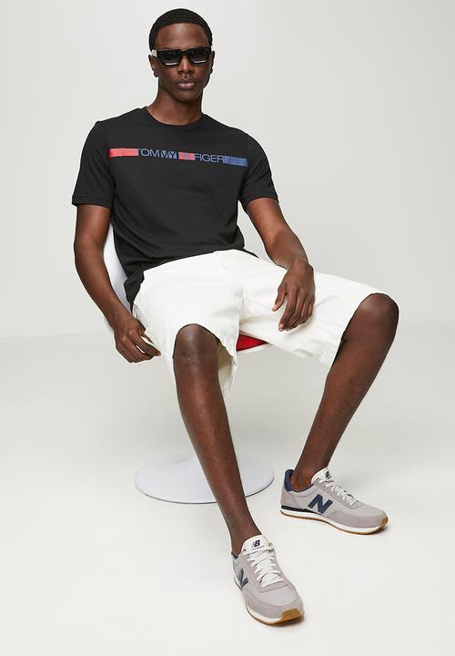 Tommy Hilfiger - Brand love  stripe tee - black