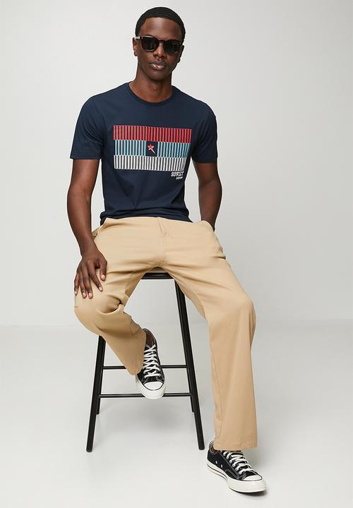 SOVIET - Crew Neck Fashion T-Shirt-Navy