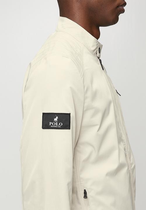 POLO - Mens pjc long sleeve quilted biker jacket - natural 
