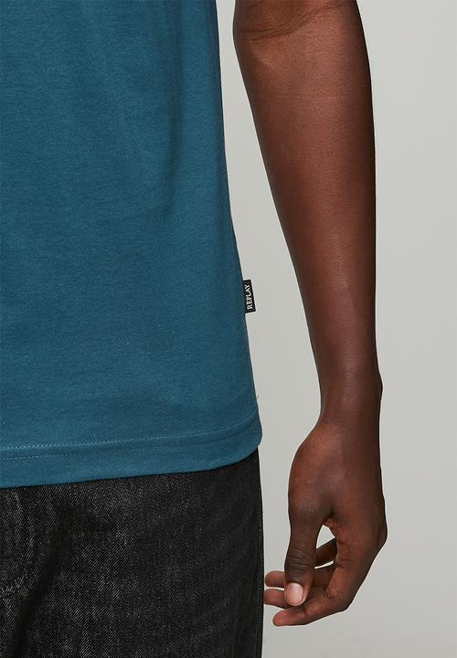 Replay - Miami Print T-Shirt - Petrol Blue