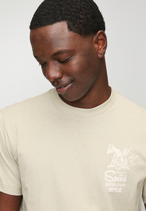 Replay - Miami Print T-Shirt - Bone