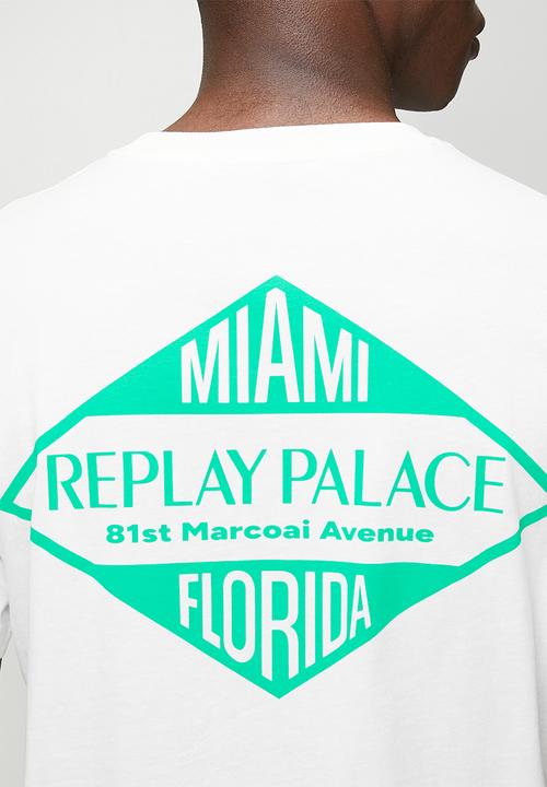 Replay - Miami Print T-Shirt - White
