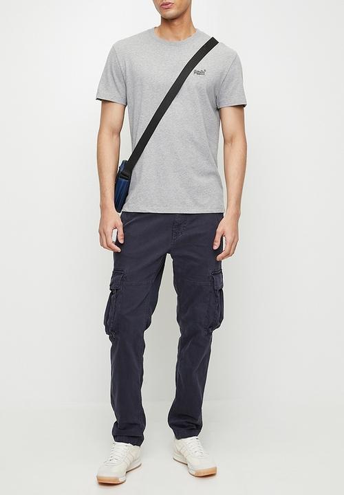 Superdry. - Essential logo emb tee - grey 