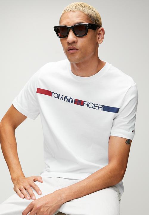 Tommy Hilfiger - BRAND LOVE  STRIPE TEE - White
