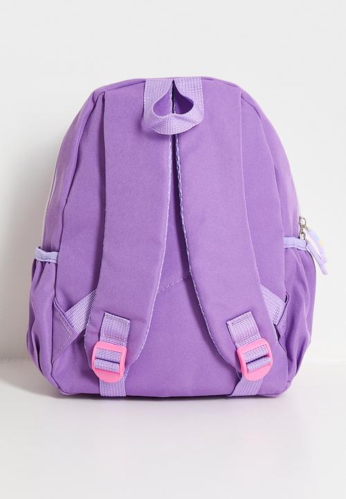 Pop Candy - Striped backpack with unicorn placement pocket - light purple/pink