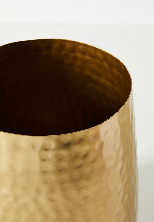 Sixth Floor - Textured Iron Planter - Gold