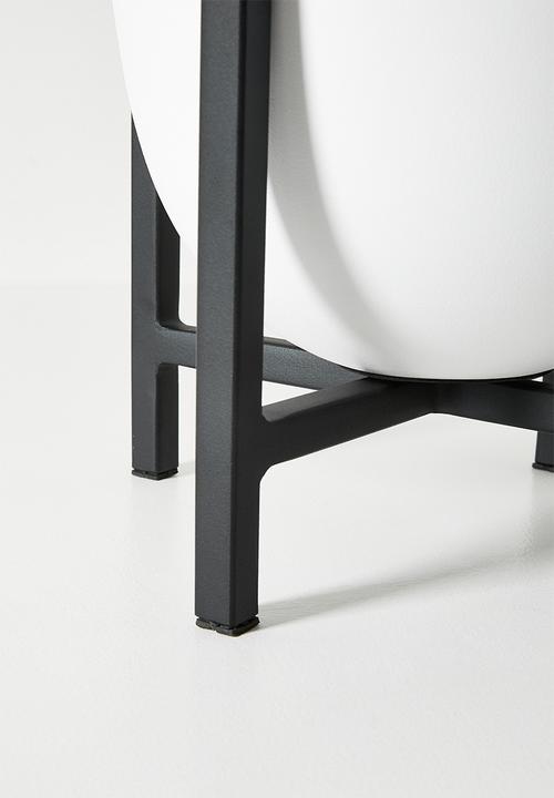 Sixth Floor - Standing Iron Planter - White & Black