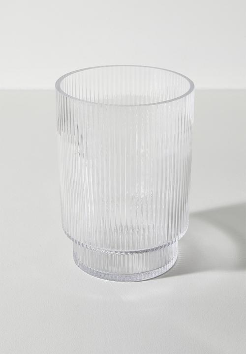 Sixth Floor - Glass Ribbed Vase - Clear