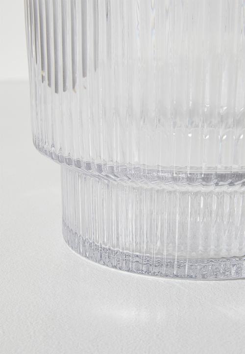 Sixth Floor - Glass Ribbed Vase - Clear