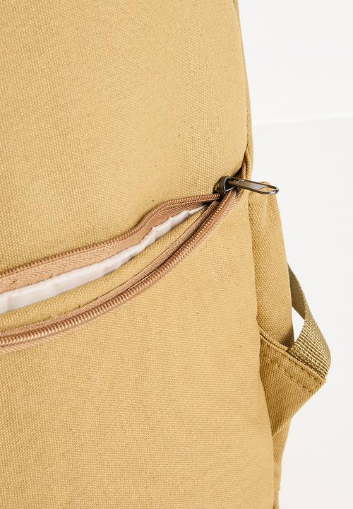 Pop Candy - PU zipper pull backpack - khaki