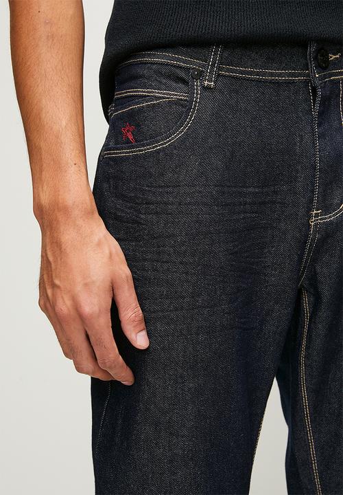 SOVIET - Raw Straight Leg Denim -Blue Black