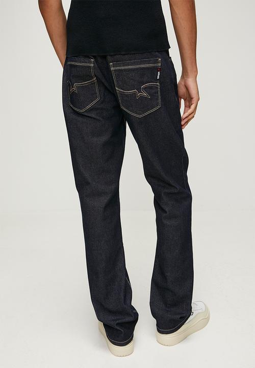 SOVIET - Raw Straight Leg Denim -Blue Black