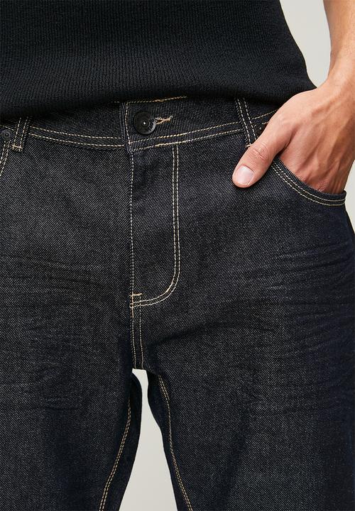 SOVIET - Raw Straight Leg Denim -Blue Black