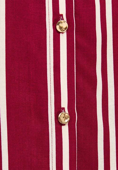 New Look - Emma Stripe Shirt Midi Dress - Red