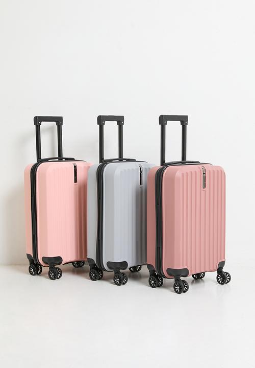 Pop Candy - Ribbed spinner wheel trolley bag - grey