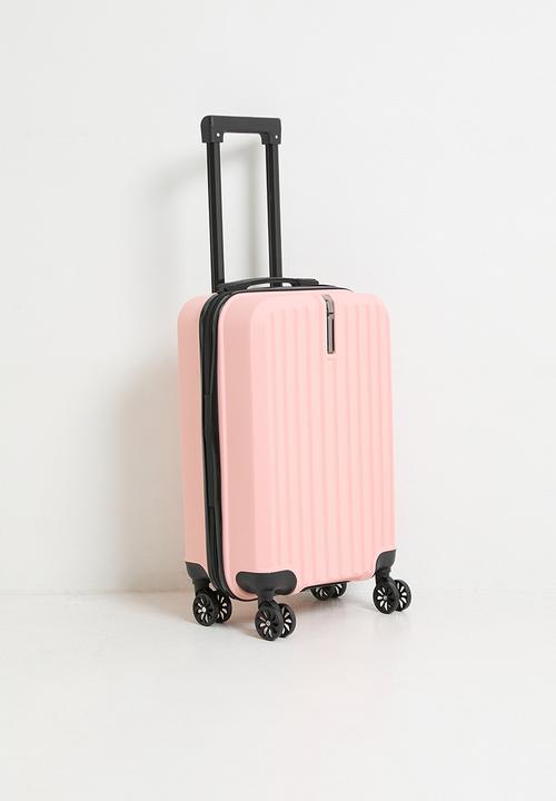 Pop Candy - Ribbed spinner wheel trolley bag - blush pink