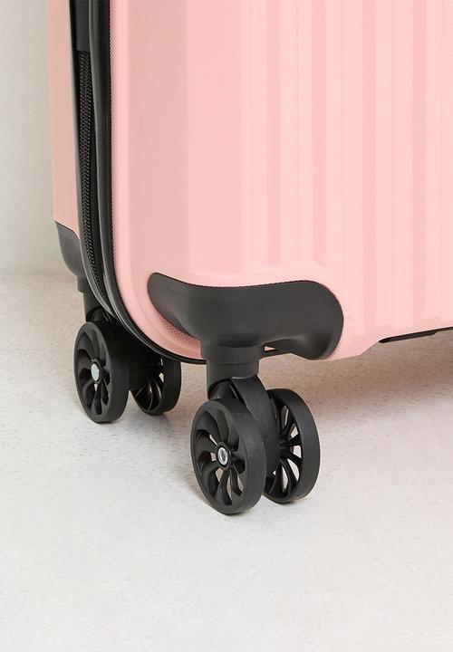 Pop Candy - Ribbed spinner wheel trolley bag - blush pink