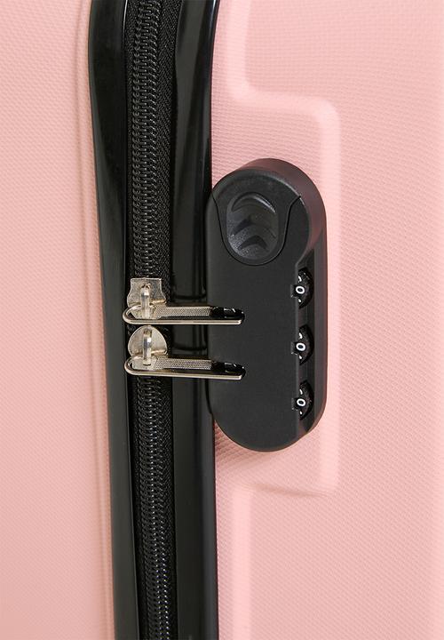 Pop Candy - Ribbed spinner wheel trolley bag - blush pink
