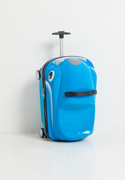 Pop Candy - Retro car-shaped ride-on trolley bag - ocean blue