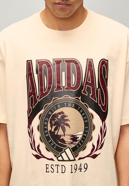 adidas Performance - Varsity Crest Tee- Cream Ecru tint